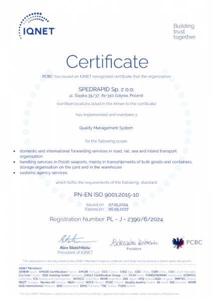 J 2390 6 2024 SPEDRAPID cert IQNET zalacznik sign